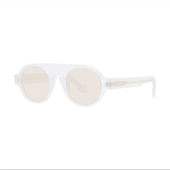 NEW LOEWE ROUND SUNGLASSES LOEWE LW40020I 21E WHITE BEIGE EYEWEAR - Picture 2 of 4